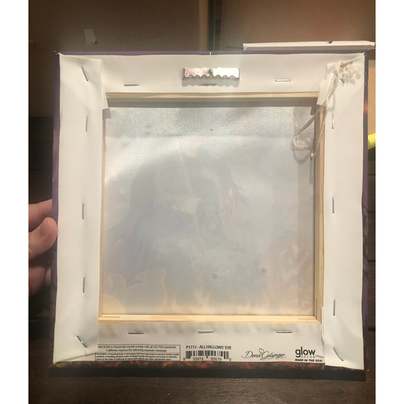 NEW WITCH BEADAZZLED All Hallow's Eve Print Framed Halloween Wall Decor - Picture 5 of 12